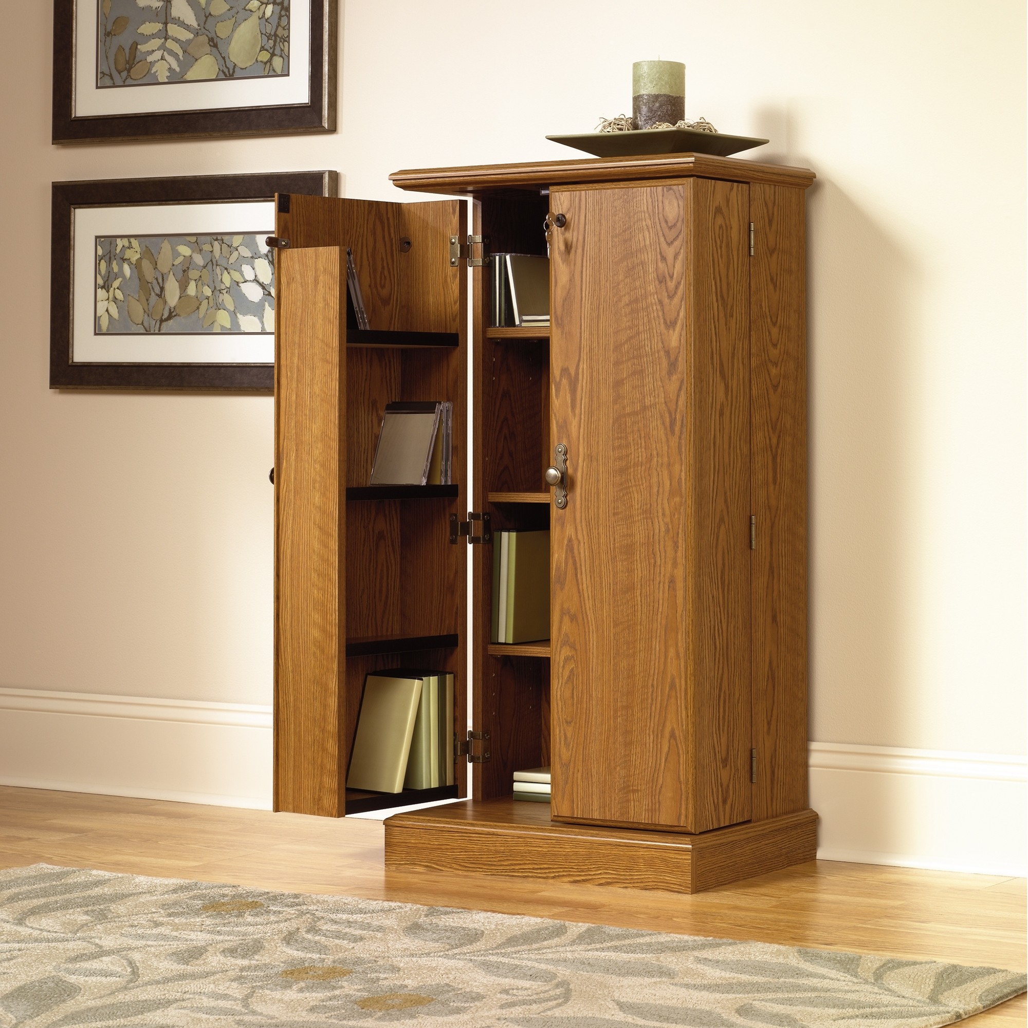 Sauder Orchard Hills Multimedia Storage Cabinet, Carolina Oak Finish