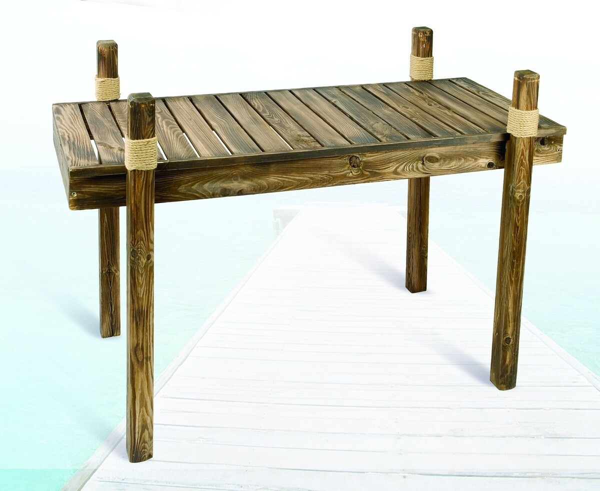 47" Wooden Dock Table Nautical Tropical Home Decor