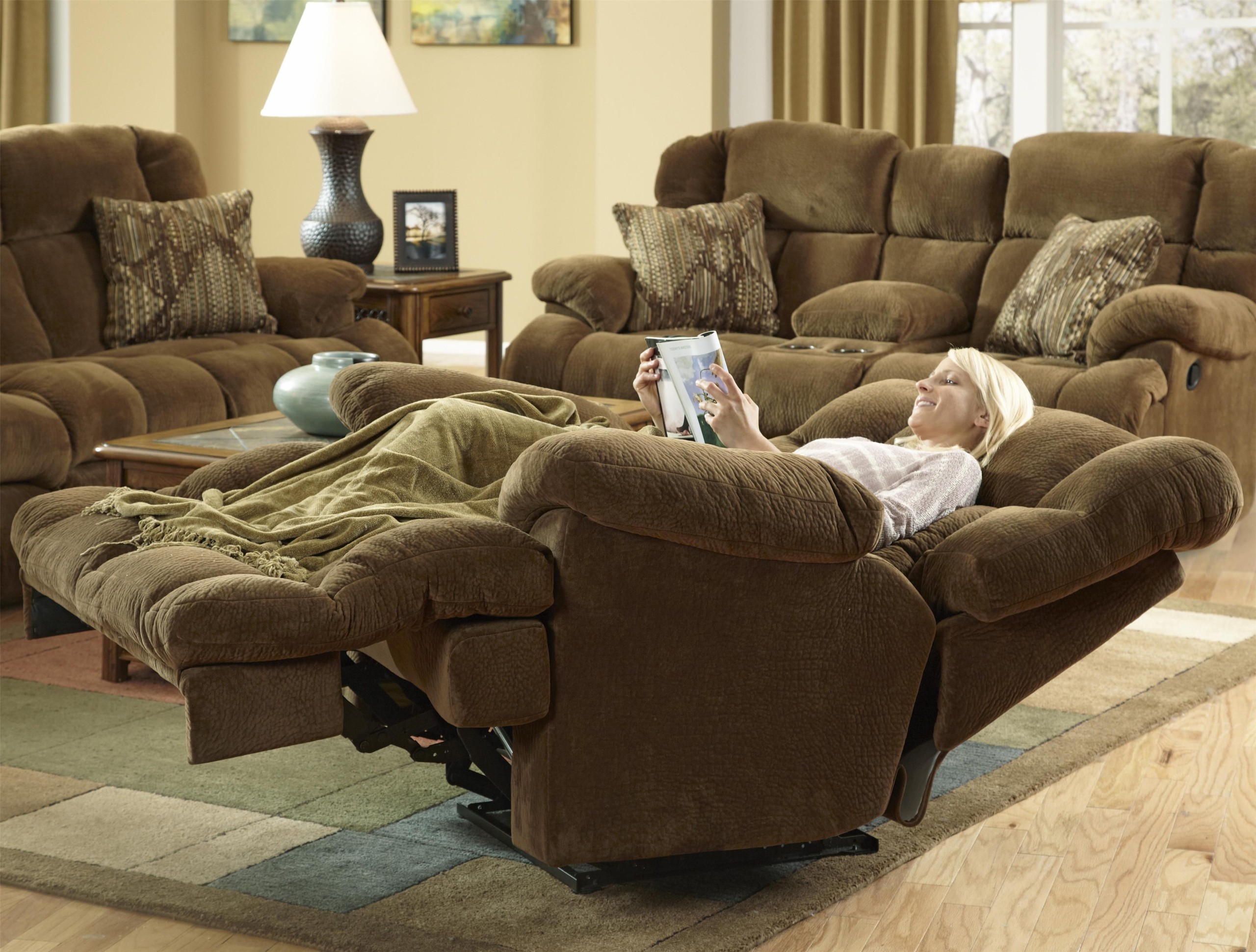 Catnapper Concord "Lay Flat" Recliner - Pecan