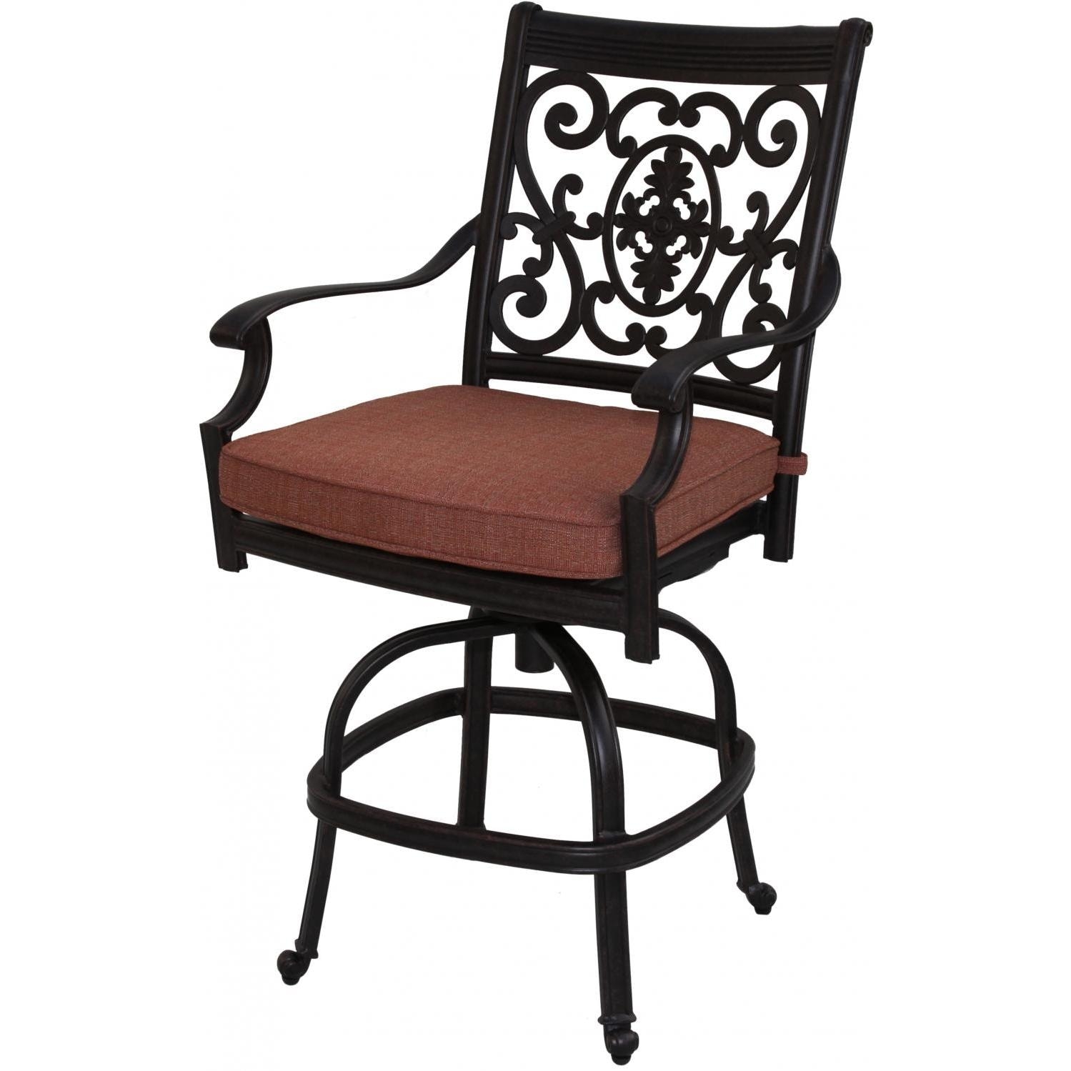 Darlee St. Cruz Cast Aluminum Patio Counter Height Swivel Bar Stool - Antique Bronze