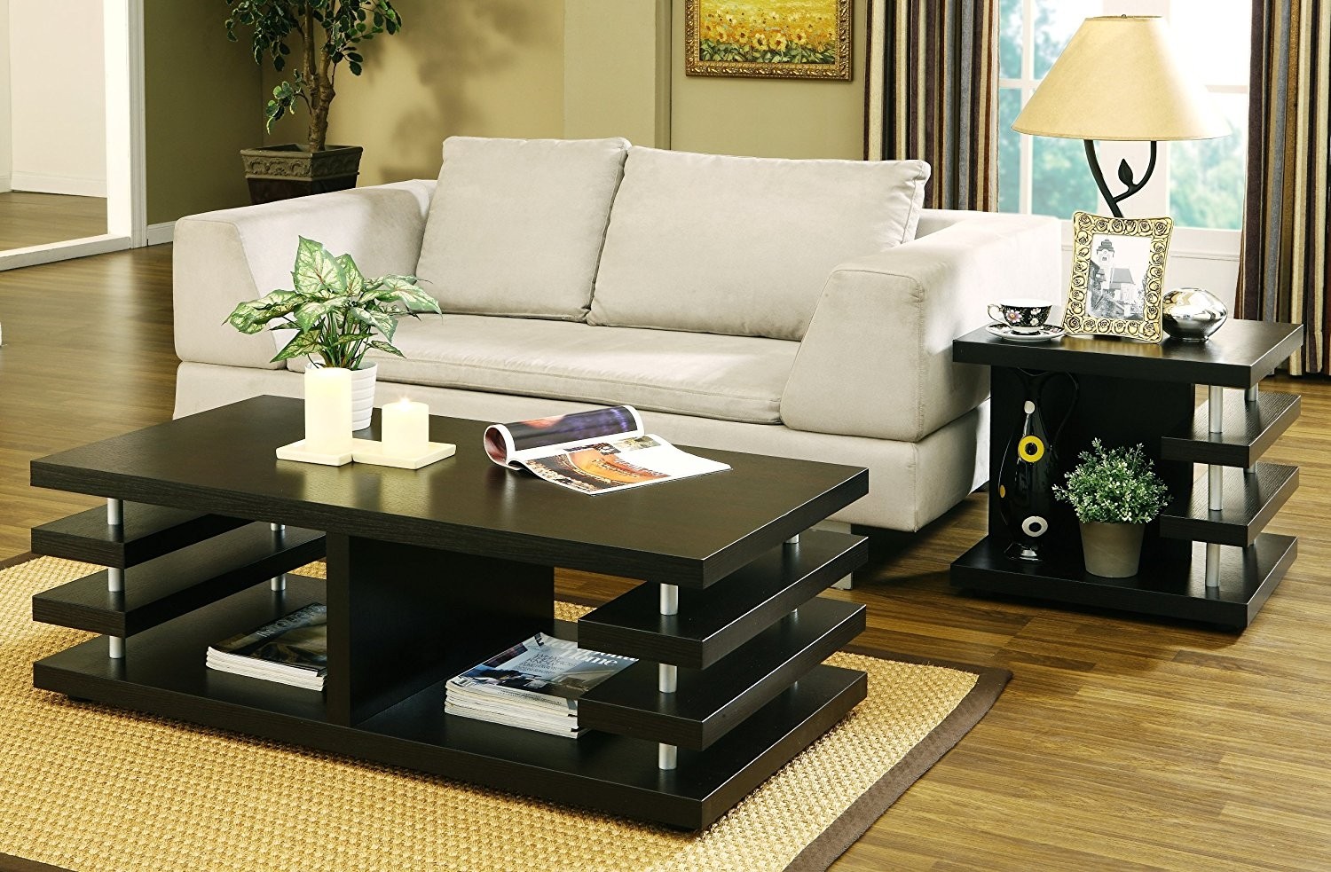 Enitial Lab Dean Modern Coffee Table, Cappuccino