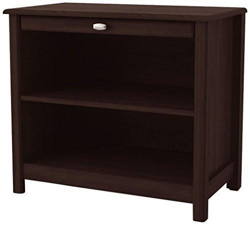 Ameriwood Open Nightstand with Pull Out Shelf, Dark Russet Cherry