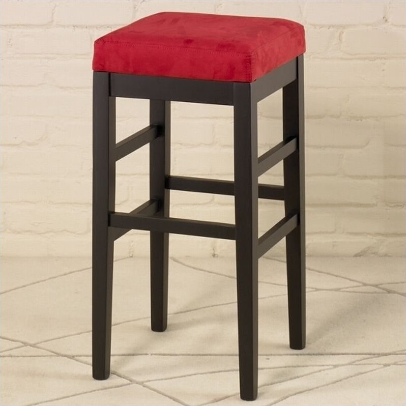 Armen Living Sonata 30" High Square Micro Fiber Backless Bar Stool -