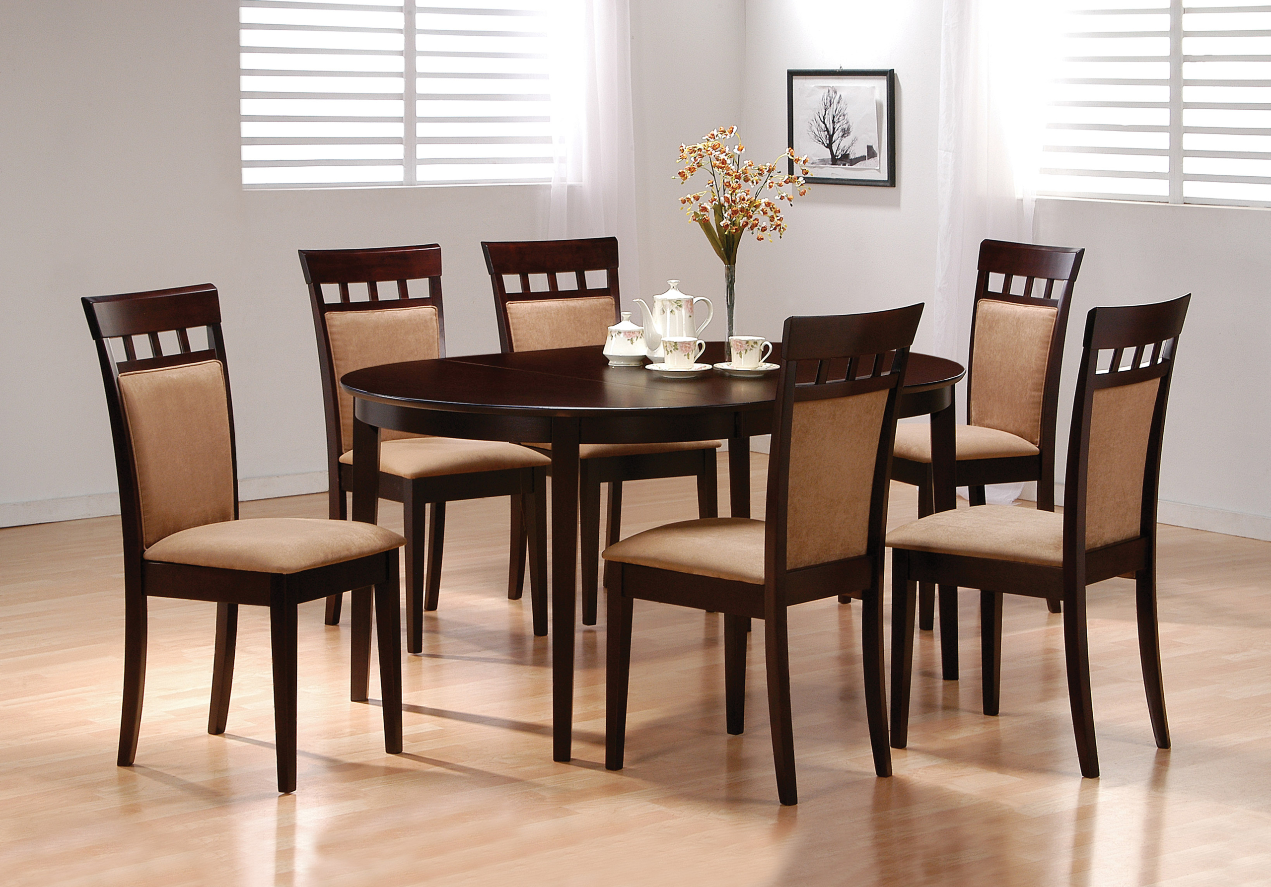 Coaster Contemporary Oval Dining Table, Cappuccino Finish