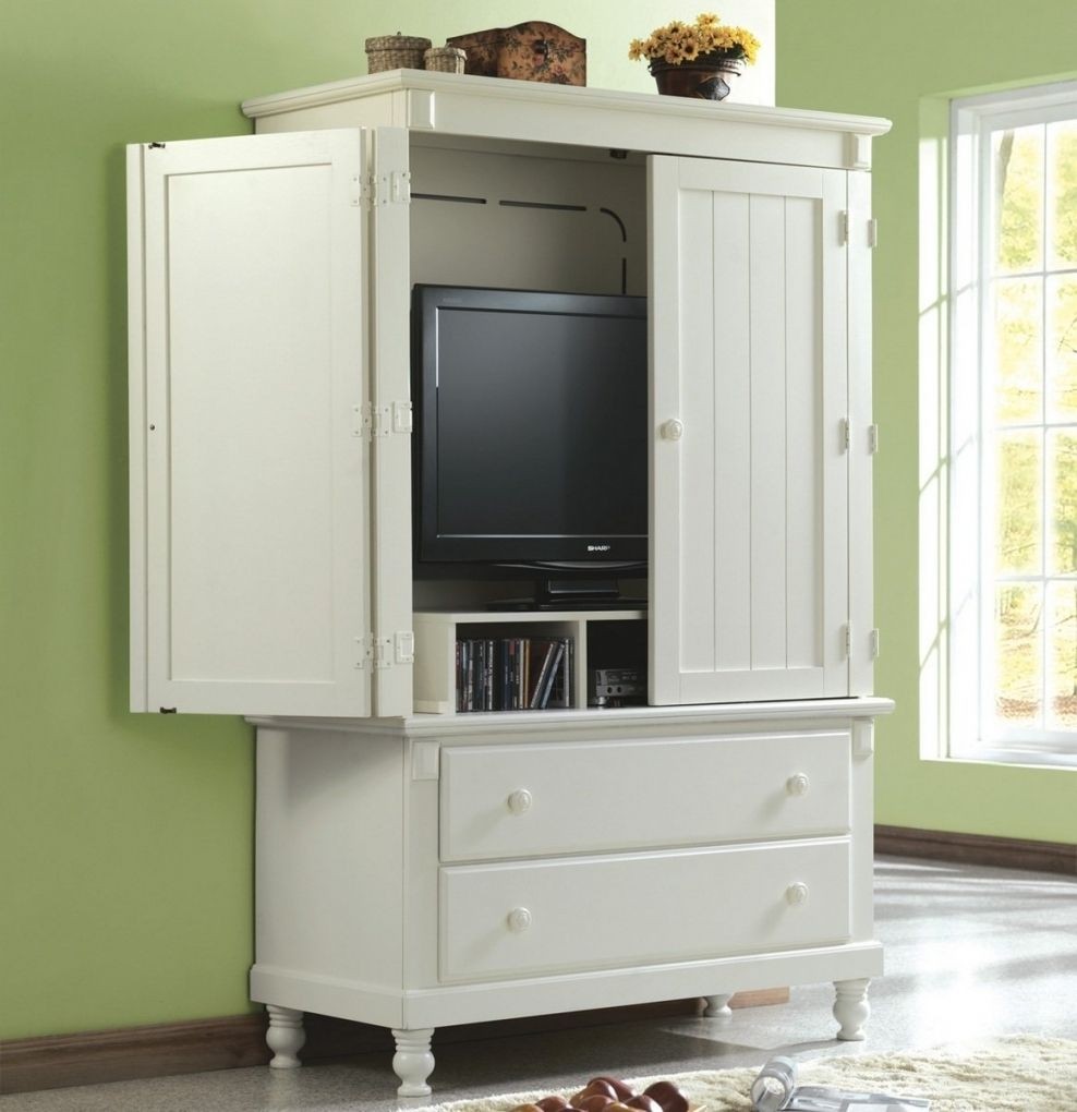 Homelegance Pottery 44 Inch TV Armoire in White