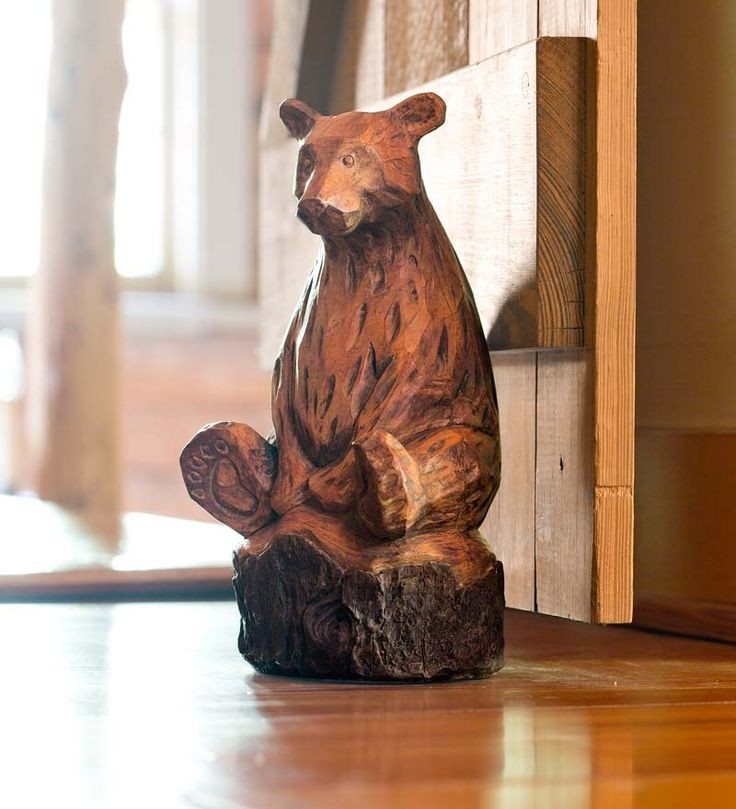 Durable Resin Woodland Animal Doorstops, in Bear