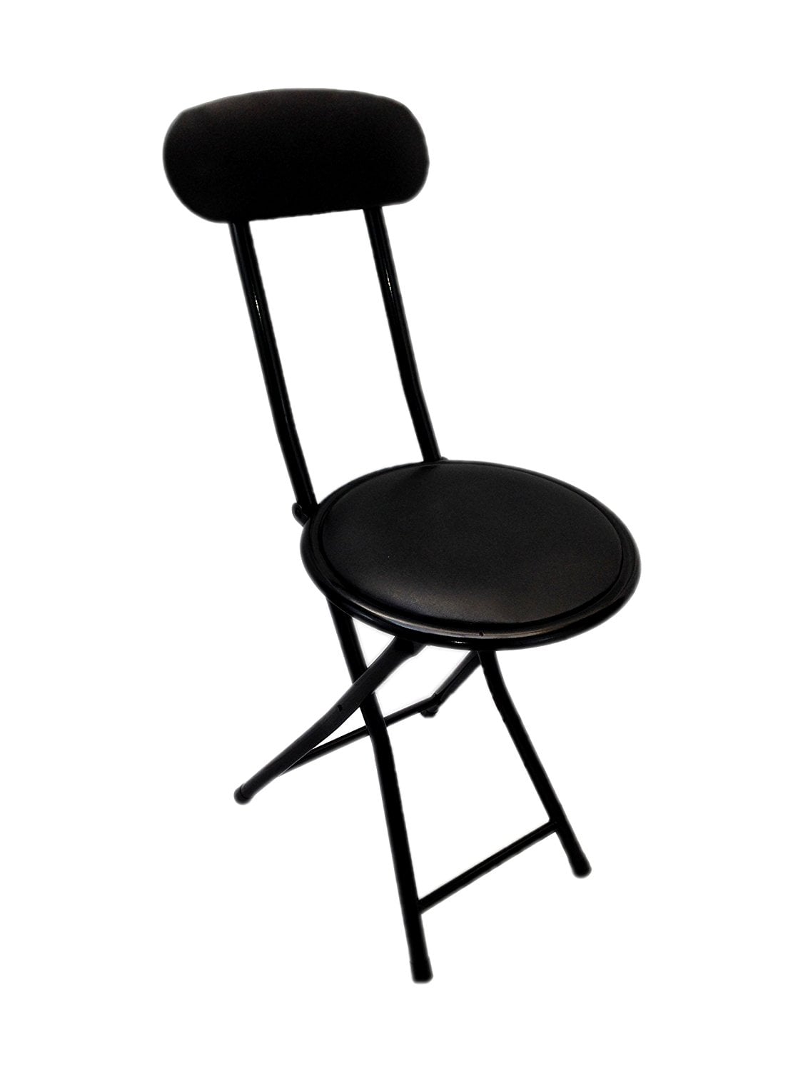 Portable Small Black Folding Chair Padded with Lock Mechanism Easy Storage and Stackable (1)