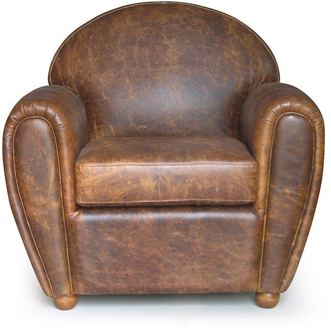Classic Cigar Style Vintage Leather Club Chair