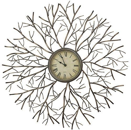 Lulu Decor Metal Branch Sphere Wall Clock, Size 27", Bronze, Perfect for Housewarming Gifts, Christmas Gifts
