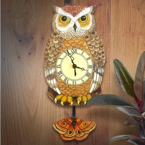 Night Owl Pendulum Wall Clock