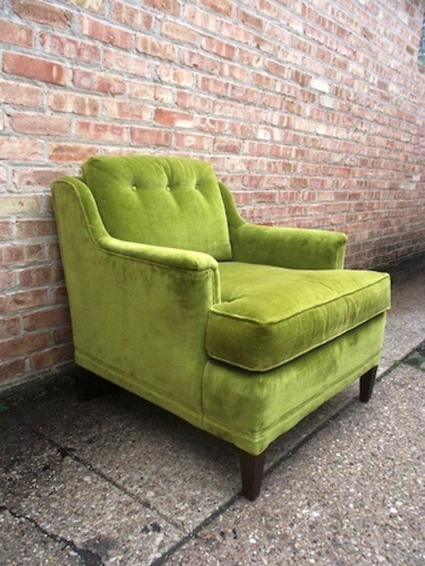 Red velvet armchair