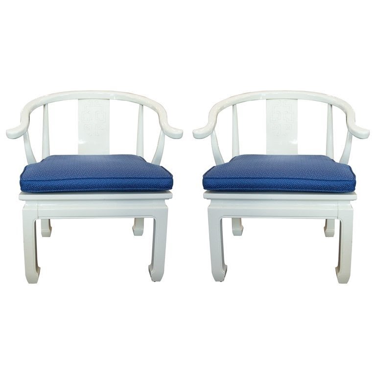 Chinese james mont style arm chairs