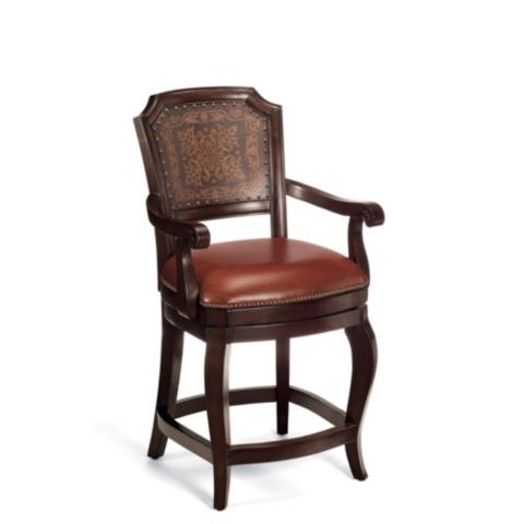 Counter height swivel bar stools with arms
