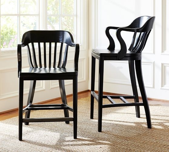 Courthouse wood barstool