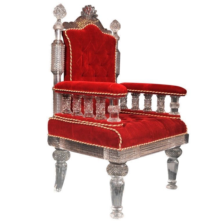 Cut crystal arm chair osler