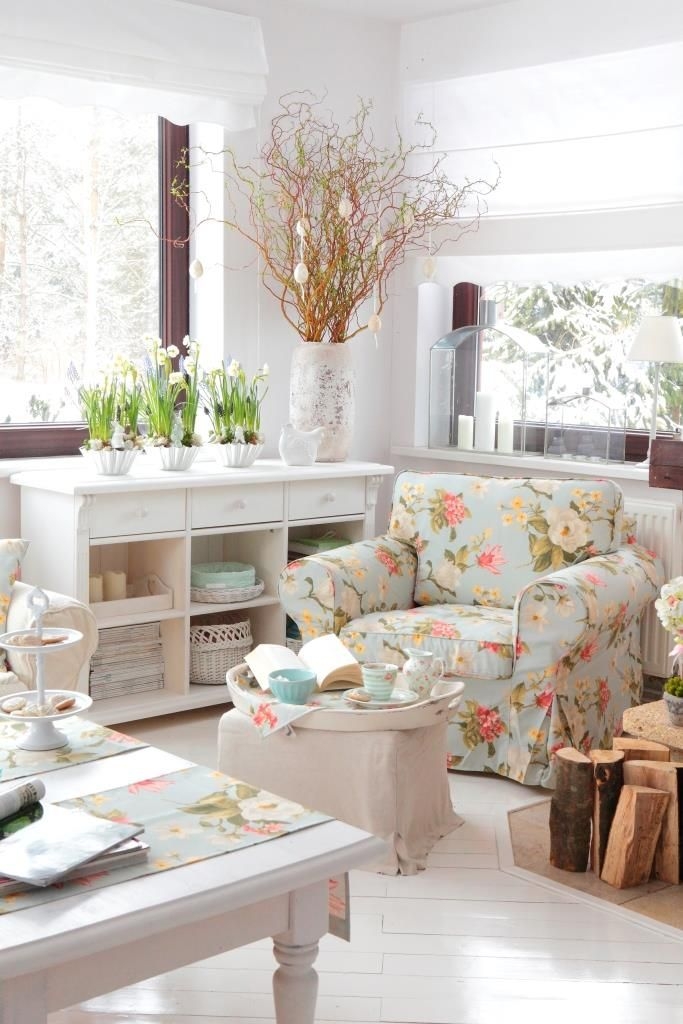 Floral upholstered chair 16