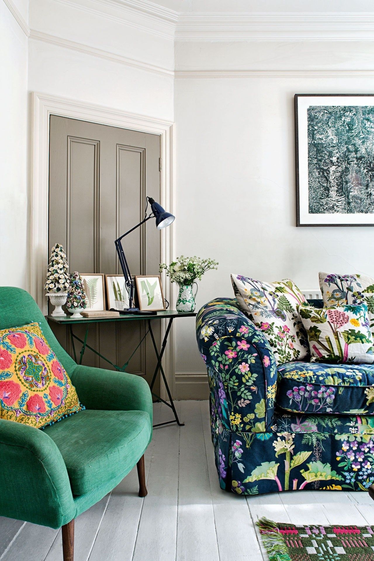 Flower print sofa