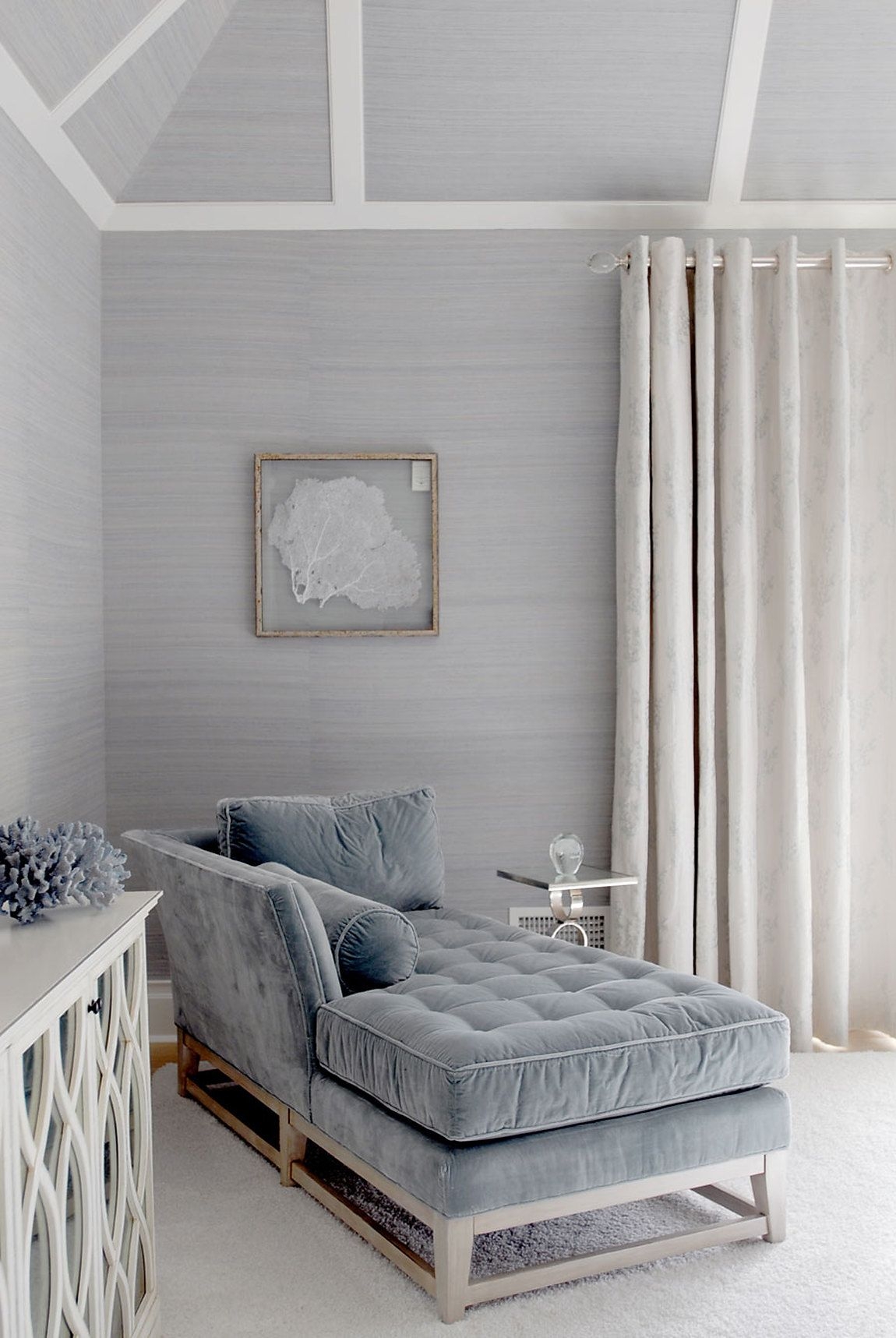 Gray chaise lounge chair