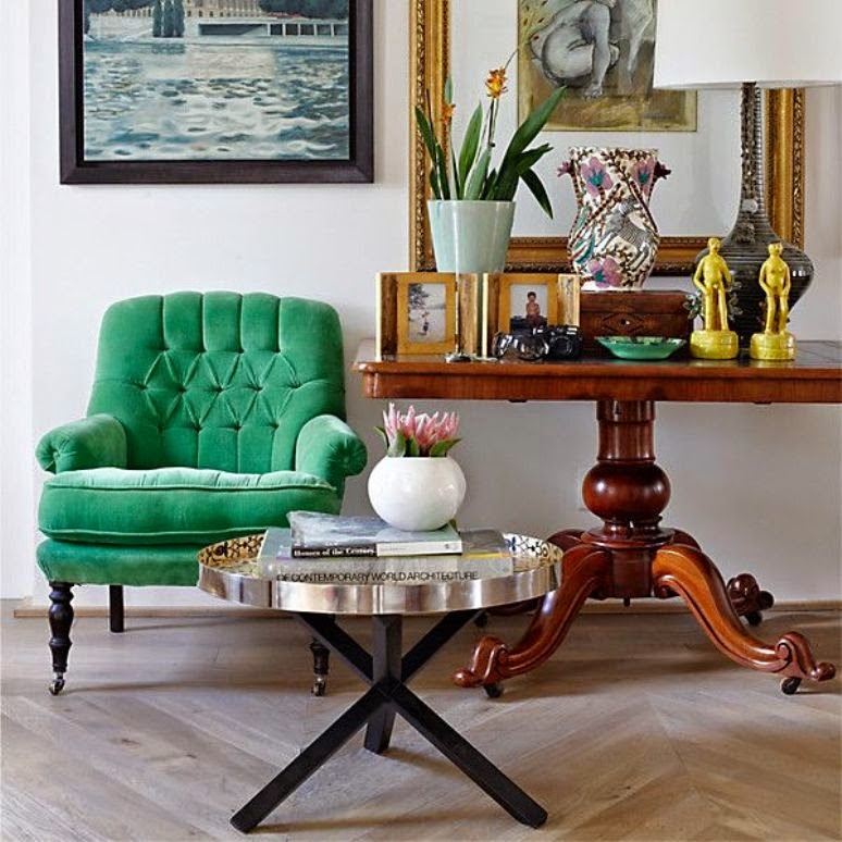 Green velvet chair