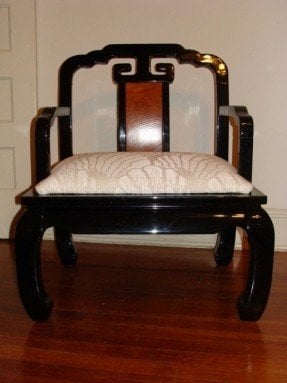 Large Chinoiserie Asian Arm Chair Ming
