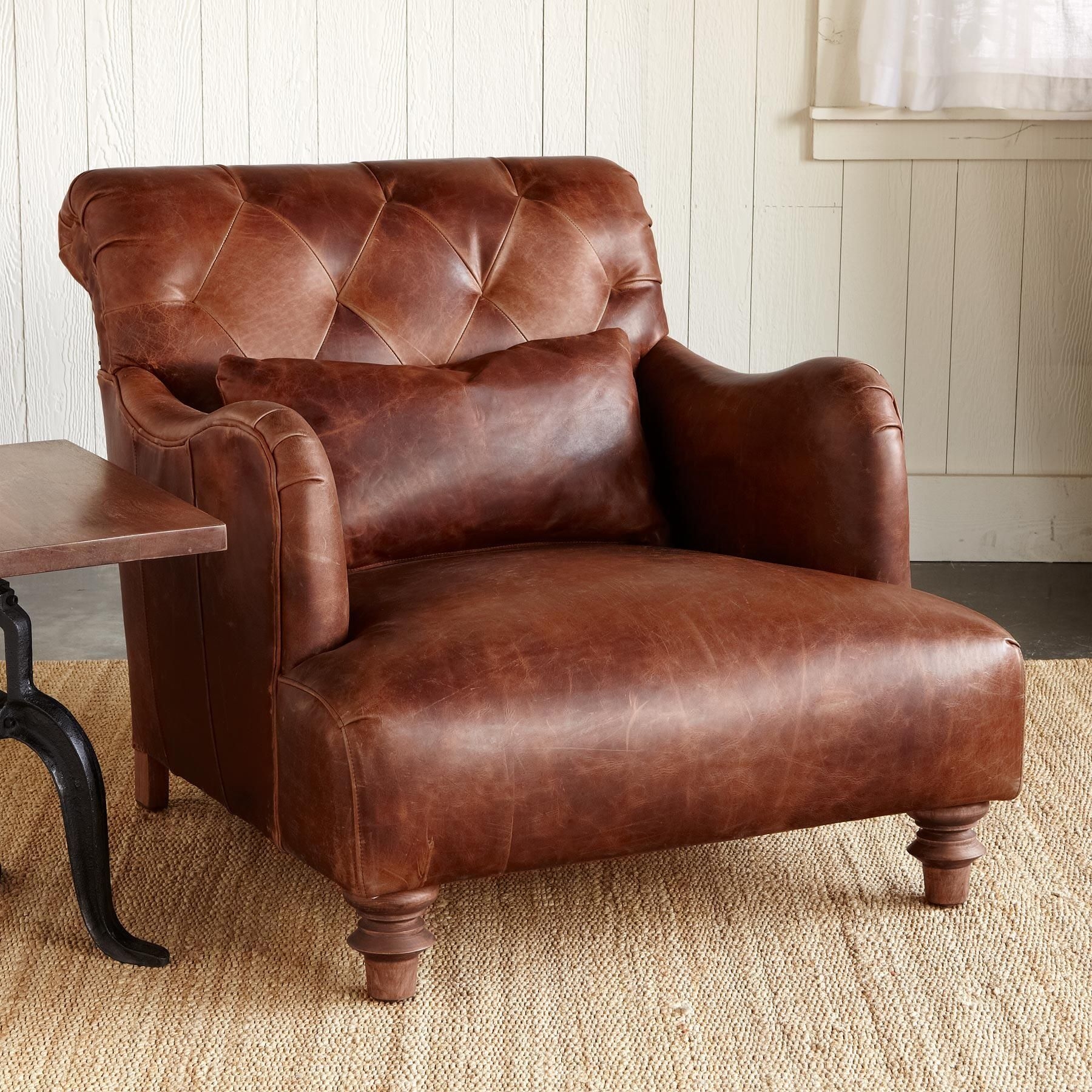 Leather wide arm chair 1