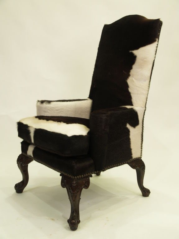 Queen anne high back arm chair