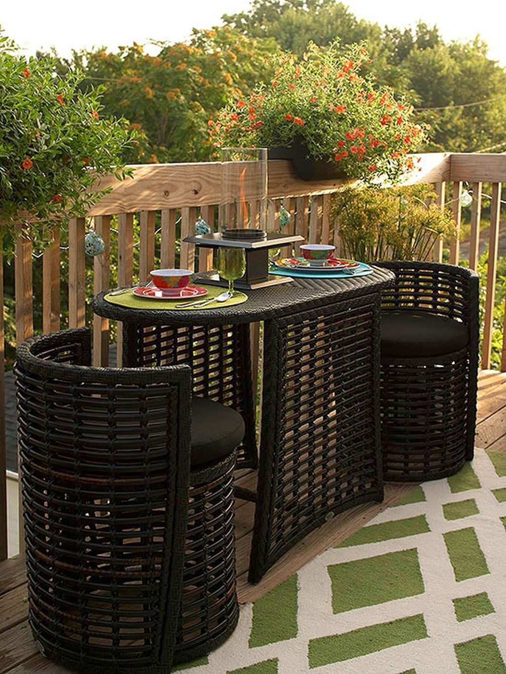 Round bistro table and chairs