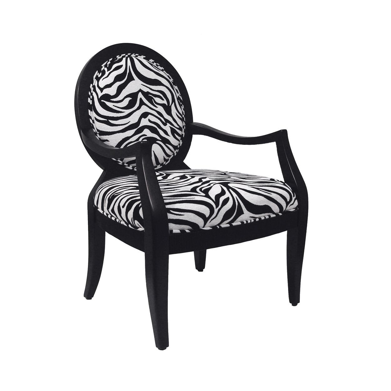Royal Manufacturing Inc. Black Frame Chair With Zebra Fabric