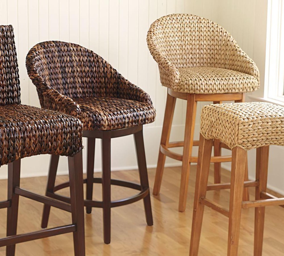 Seagrass bucket swivel barstool