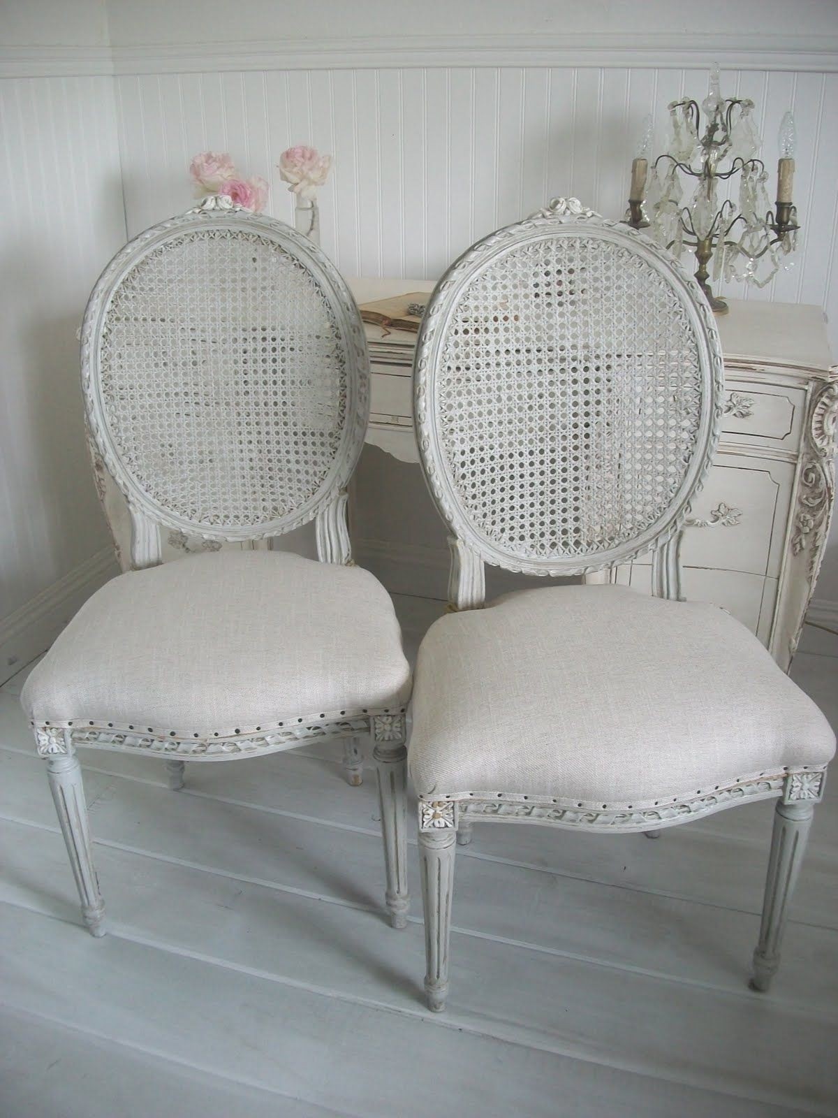 Set Of 4 Vintage French Cane Back Dining