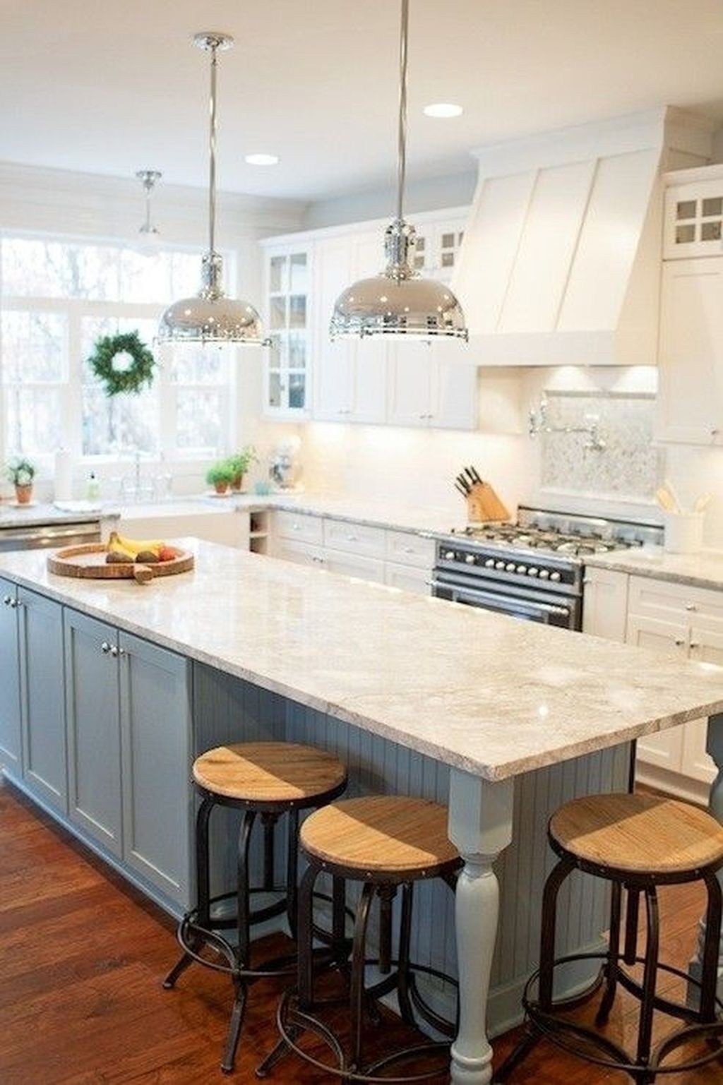 Granite kitchen island with seating