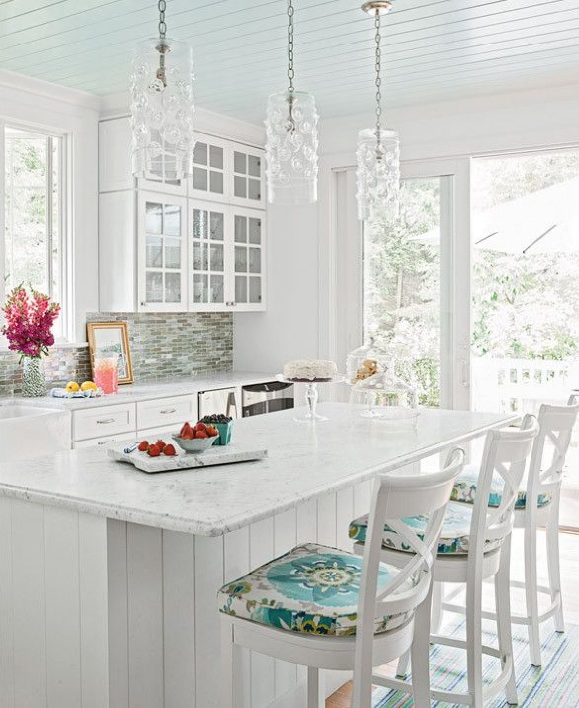 Striped bar stools