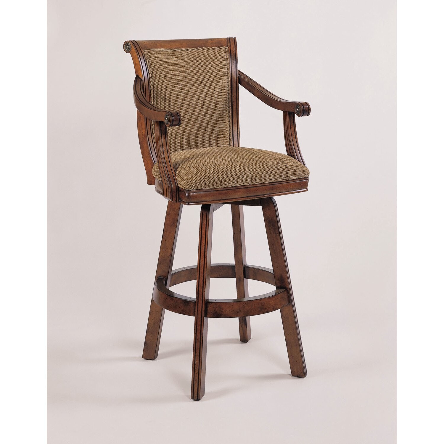 Wood swivel bar stools with arms