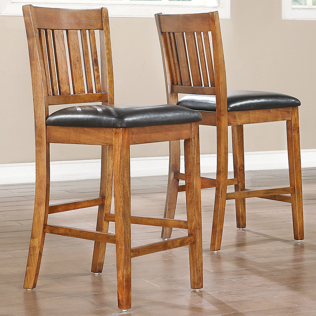 Devlin mission style oak 24 inch barstools set of 2