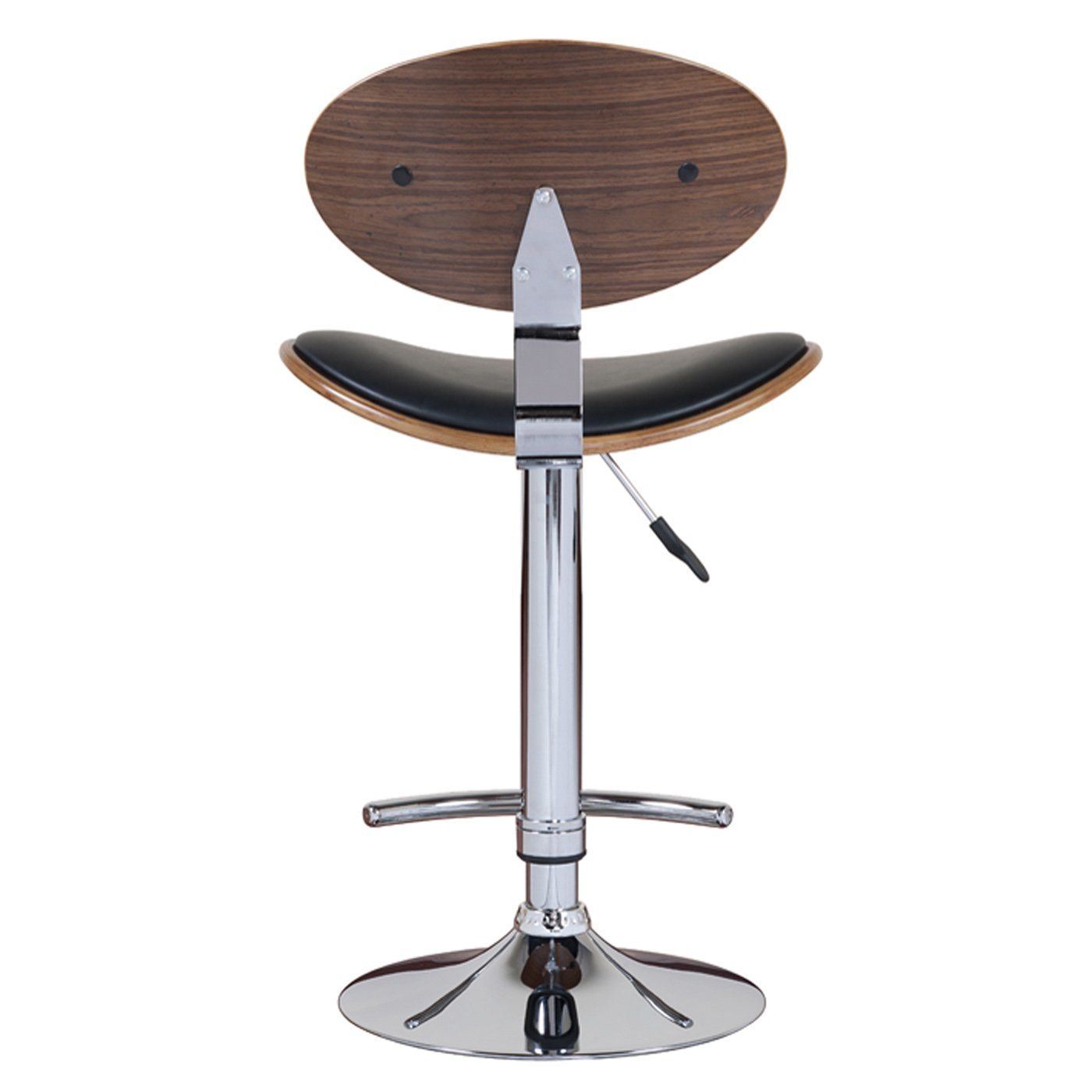 Favorite Finds Chrome Walnut Black Oval Adjustable Swivel Stool Set Of 2