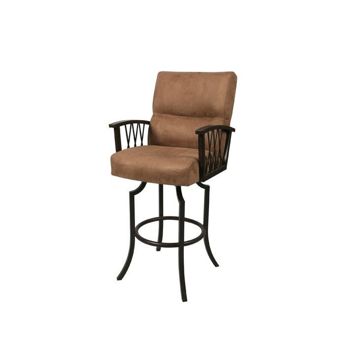 Ravenwood upholstered swivel barstool with arms