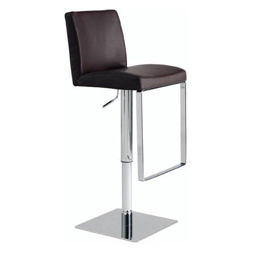 The gloria bar stool in black has a top grain