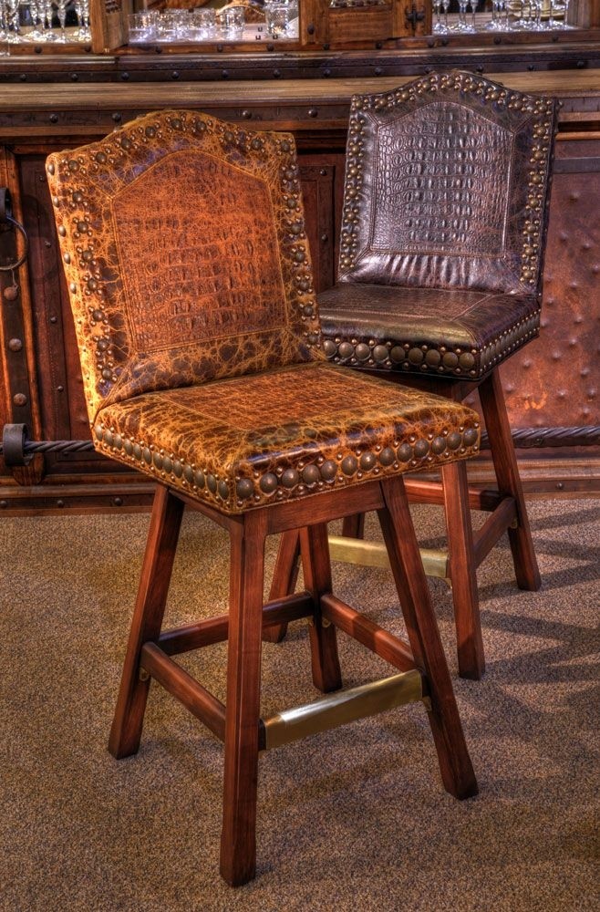 Western saddle bar stools