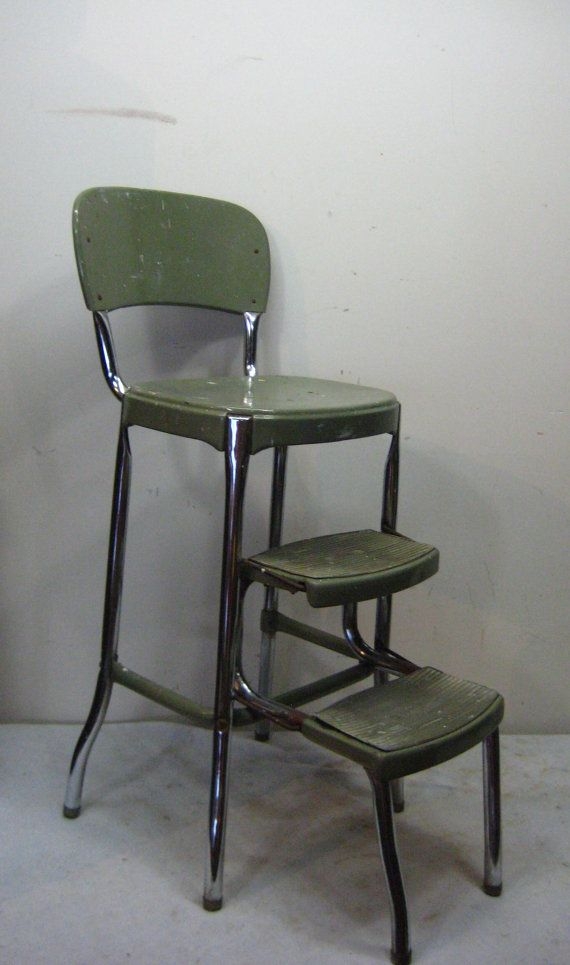 Green and chrome midcentury stylaire step by rustbeltsanctuary 65 00