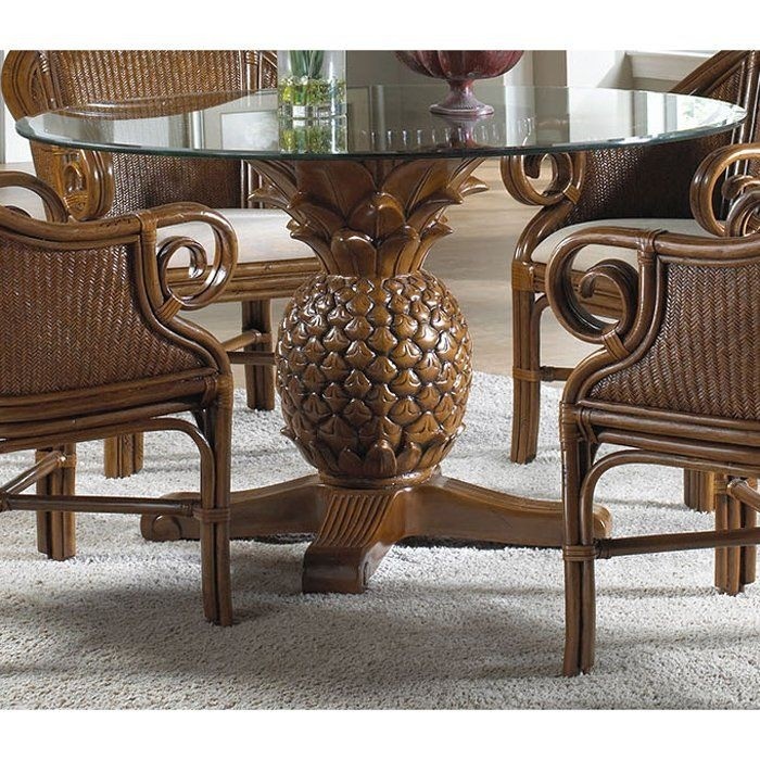 Indoor Rattan & Wicker Pineapple Dining Table