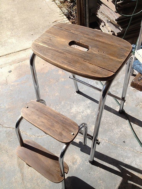 Kitchen step stool chair