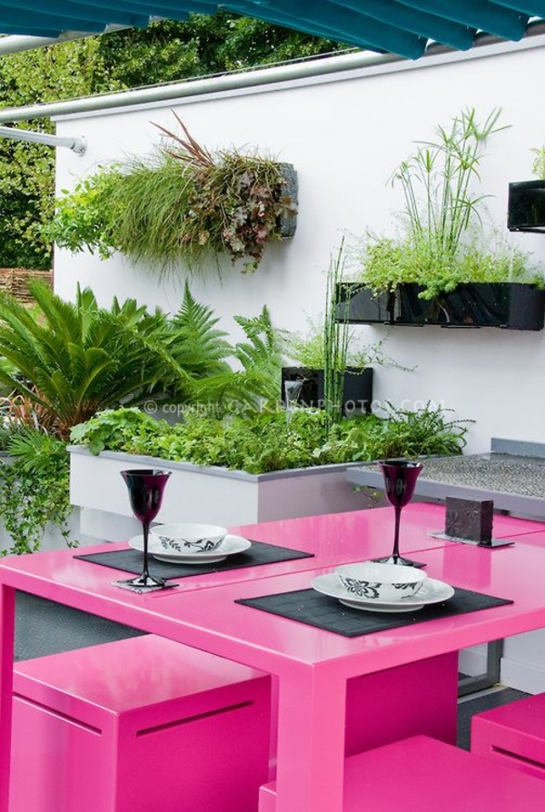 Pink outdoor furniture