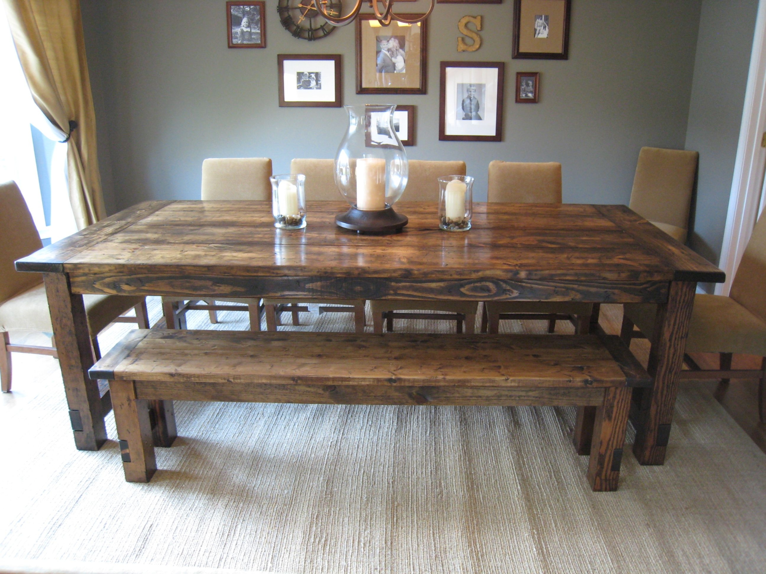 Rustic farmhouse bench