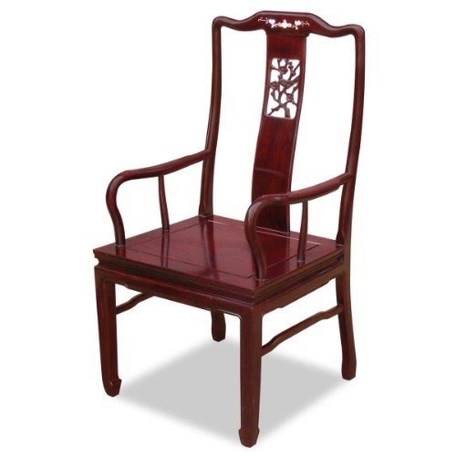 96in Rosewood Dining Table with 8 Chairs - Flower & Bird Design, Pearl Inlay