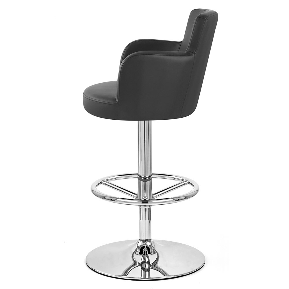 Black Chateau Adjustable Height Swivel Bar Stool with Chrome Base