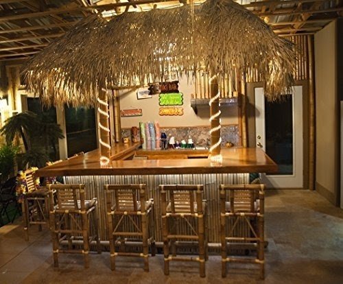 Enduring Bamboo Bar Stools - Set Of Two - Tropical, Exotic, Tiki, Elegant, Comfortable, Best, Designer - Great For Kitchen, Game Room, Patio, Outdoors - Great Party Starter - Order Two Or More Today - Let The Party Begin!