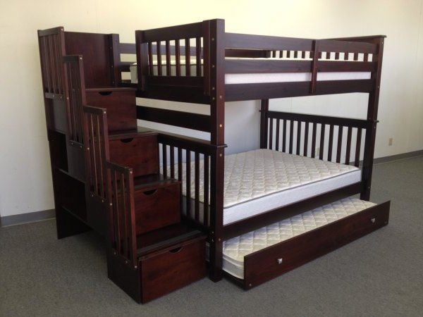 Twin over twin bunk beds with desk