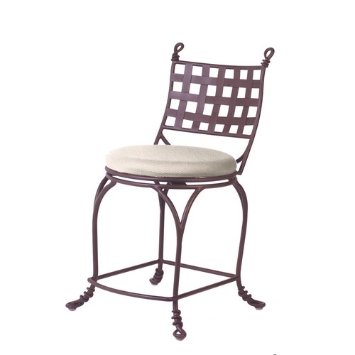 Backless Barstool (25 in. - Std. Fabric in Black)