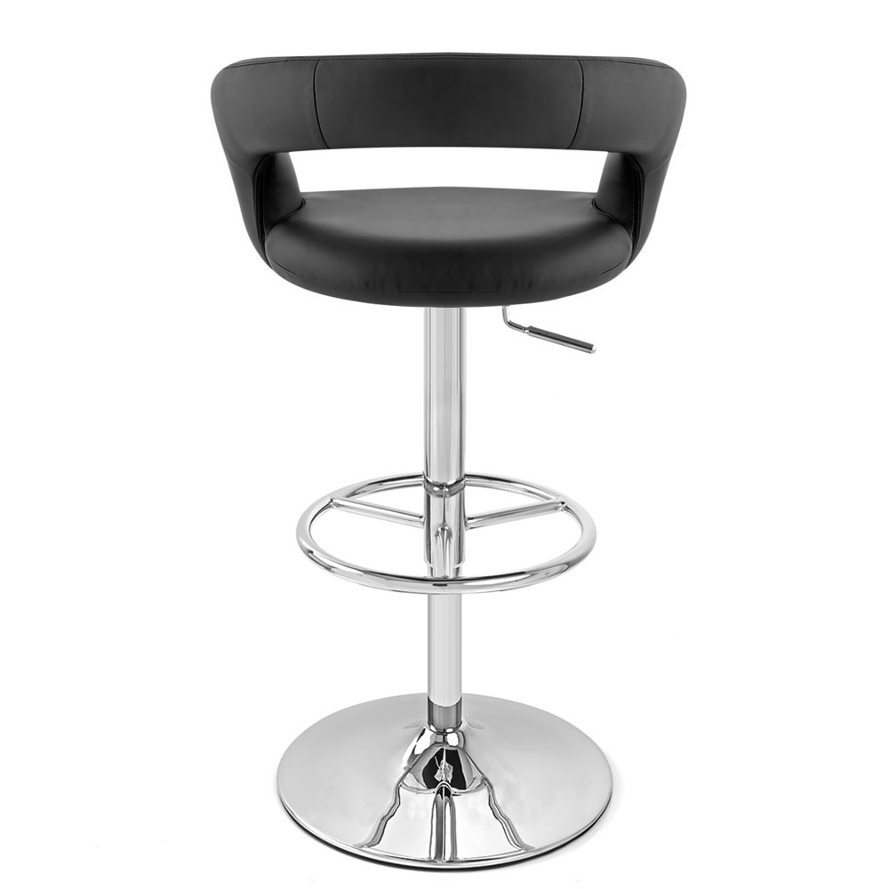 Black Monza Adjustable Height Swivel Armless Bar Stool