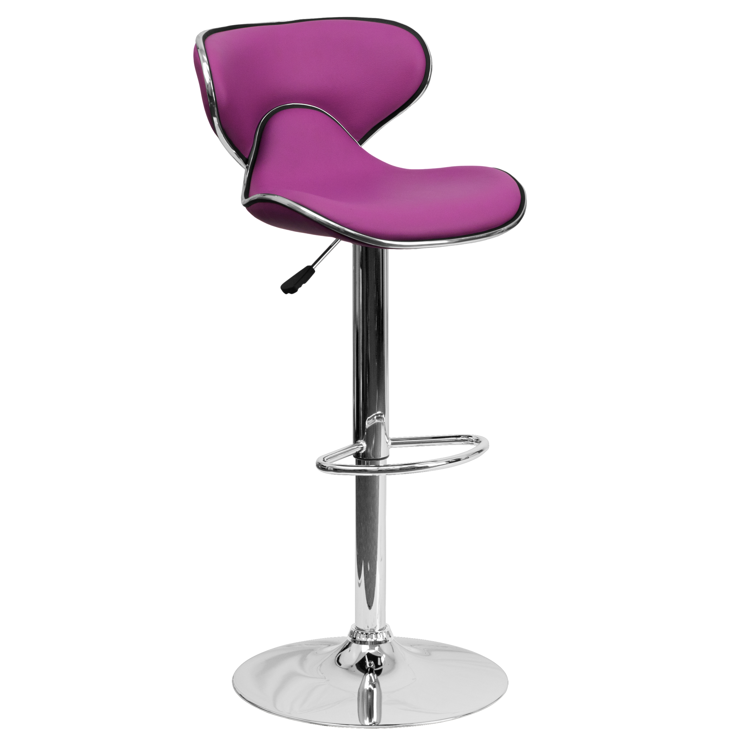 Cozy Mid-Back Adjustable Height Barstool Purple